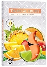 Парфумерія, косметика Набір чайних свічок "Тропічні фрукти" - Bispol Tropical Fruits Scented Candles