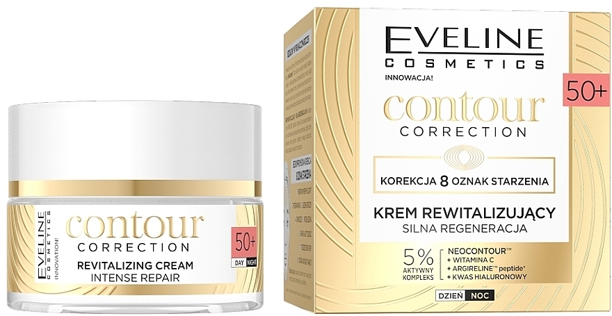 Восстанавливающий крем для лица - Eveline Contour Correction Revitalising Cream 50+ — фото N1