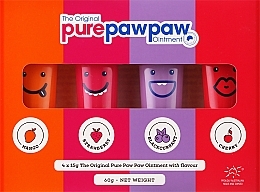 Парфумерія, косметика Набір відновлювальних бальзамів для губ - Pure Paw Paw Four Pack (lip/balm/4x15g)
