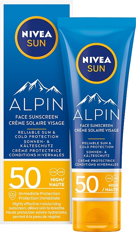 Солнцезащитный крем для лица SPF50 - NIVEA Sun Alpin Sun Cream for Face SPF 50+ — фото N4