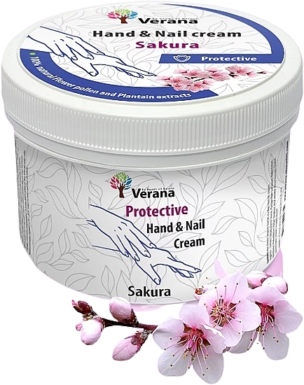 Захисний крем для рук і нігтів "Сакура" - Verana Protective Hand & Nail Cream Sakura — фото N1