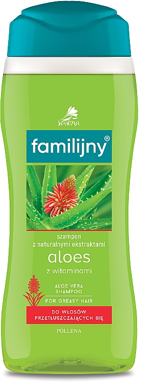 Шампунь для жирных волос - Pollena Savona Familijny Aloe & Vitamins Shampoo — фото N1