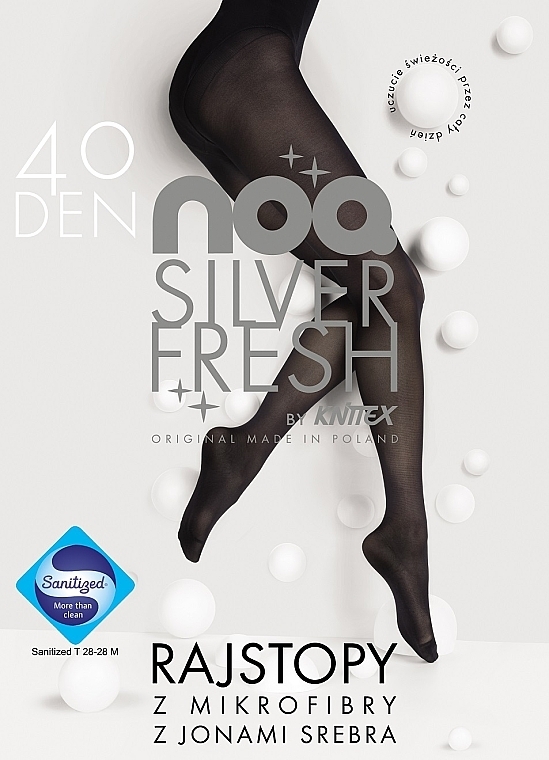 Колготки женские "Silver Fresh" с ионами серебра, 20 Den, nero - Knittex — фото N1
