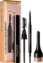 Парфумерія, косметика Набір - Makeup Revolution Ultra Brow Builder Kit (wax/8ml + brow/pomade/2,2g + eye/crayon/0,09g)