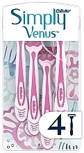 Одноразові станки для гоління, 4 шт. - Gillette Simply Venus 3 Simply Smooth — фото N1
