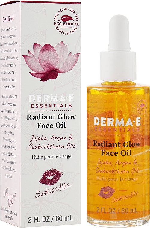 Масло для блеска кожи лица - Derma E Radiant Glow Face Oil — фото N1