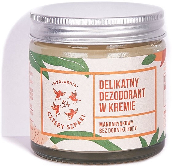 Нежный дезодорант-крем с запахом мандарина без добавления соды - Cztery Szpaki — фото N1
