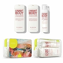 Набор - Eleven Australia Volume Holiday Trio (shm/300ml + cond/300ml + h/foam/200ml + bag) — фото N1