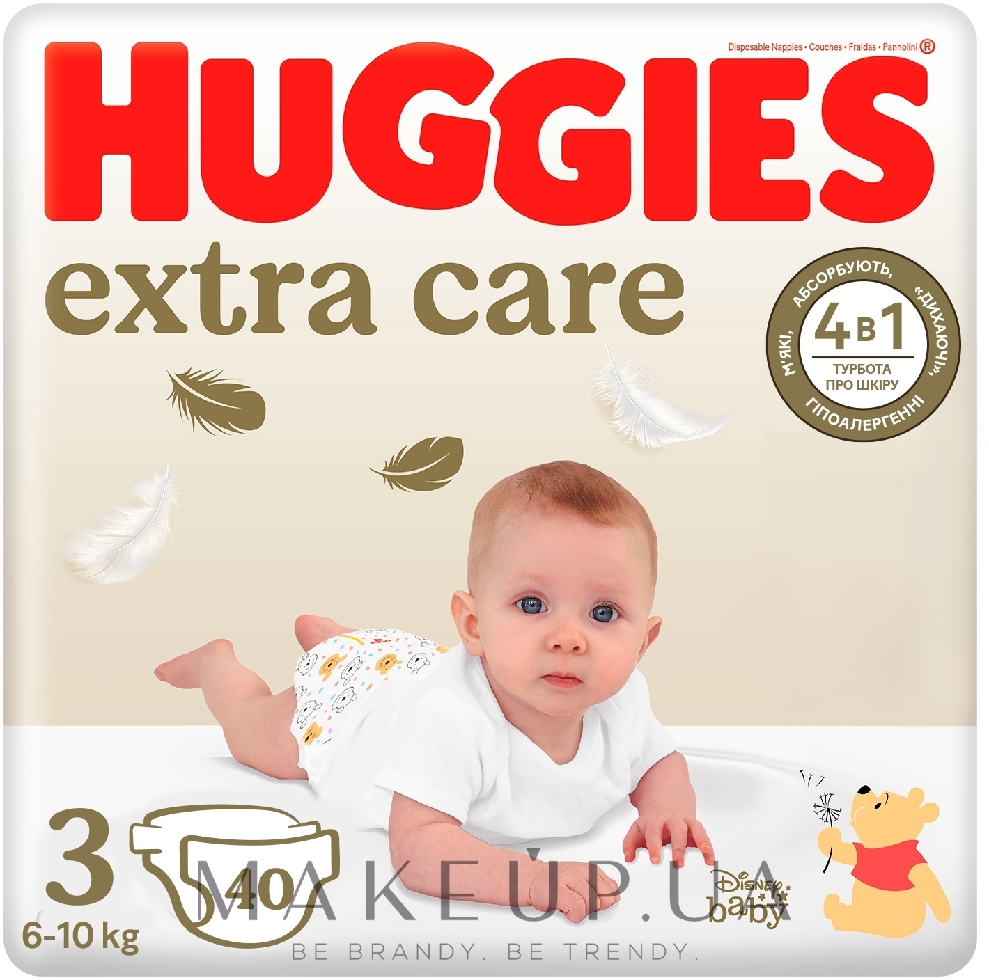 Підгузники Extra Care, розмір 3 (6-10 кг), 40 шт. - Huggies — фото 40шт