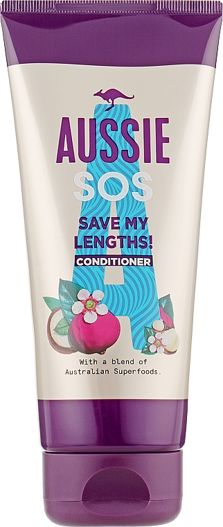 Бальзам-ополіскувач для пошкодженого волосся - Aussie SOS Save My Lengths! Conditioner — фото N1