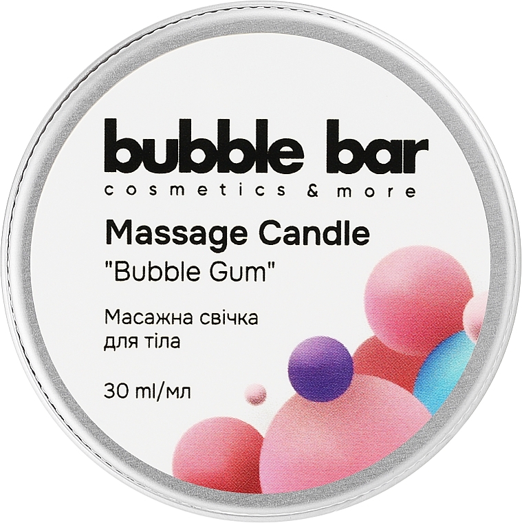 Масажна свічка для тіла "Bubble Gum" - Bubble Bar Massage Candle