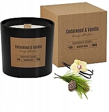 Ароматическая свеча с деревянным фитилем, в круглом стакане - Bispol Fragrance Candle Cedarwood & Vanilla — фото N2