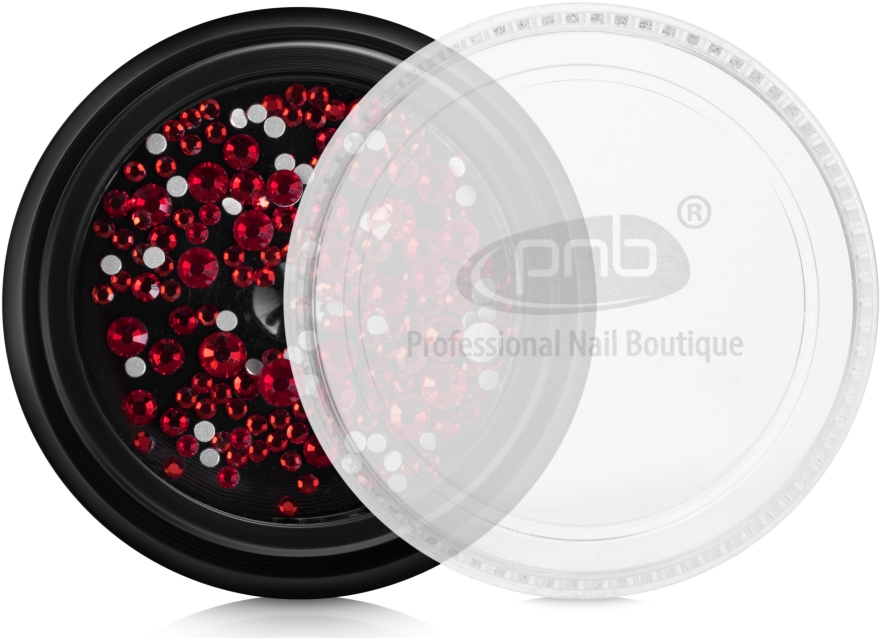 Стрази для нігтів - PNB Red Mix SS2,3,6,8,10,12 Glass — фото N1