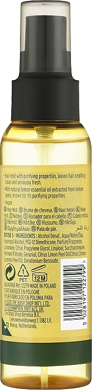 Спрей для волосся - The Body Shop Lemon Caring & Purifying Hair Mist — фото N2