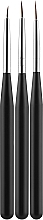 Парфумерія, косметика Набір пензликів для дизайну нігтів CS34B, чорна ручка, 3 шт. - Cosmo Shop