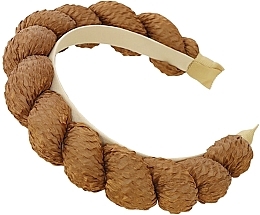 Обруч для волос декоративный плетеный, коричневый - Ecarla — фото N1