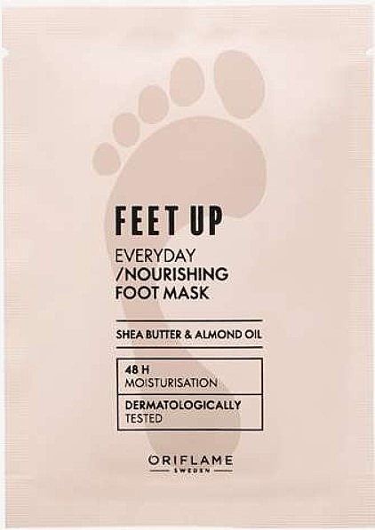Питательная маска для ног - Oriflame Feet Up Everyday Nourishing Foot Mask Shea Butter & Almond Oil — фото N1