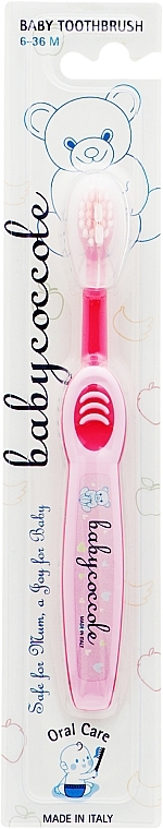 Зубная щетка для детей, розовая, 6-36 м - Babycoccole Junior Toothbrush — фото N1