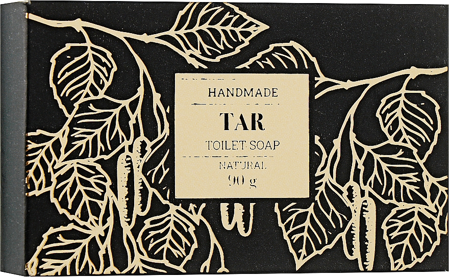 Натуральное мыло ручной работы "Дегтярное" - UA-Pharm Handmade Tar Natural Toilet Soap — фото N1