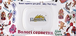 Влажные салфетки для детей с клапаном "Алоэ вера", 120 шт - Florika Baby Wet Wipes Aloe Vera — фото N1