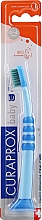 Зубна щітка дитяча CS Baby з гумованою ручкою (0-4), блакитна, салатова щетина - Curaprox — фото N1