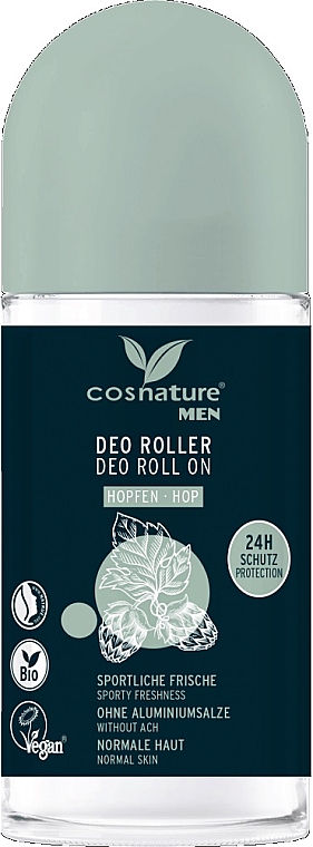 Шариковый дезодорант с экстрактом хмеля - Cosnature Men Deo Roll On Hopfen — фото N1