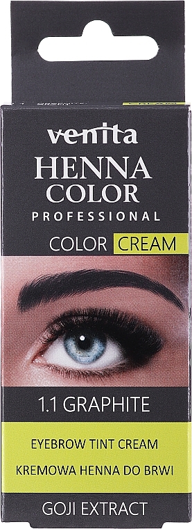Venita Professional Henna Color Cream Eyebrow Tint Cream Goji Extract - Крем-фарба для фарбування брів з хною — фото N5