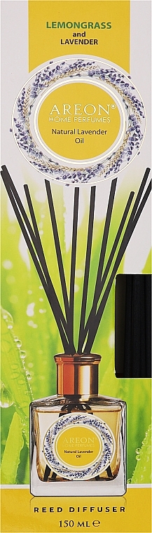 УЦЕНКА Аромадиффузор "Лемонграсс и лаванда" - Areon Home Perfume Lemongrass & Lavender Oil Reed Diffuser * — фото N1