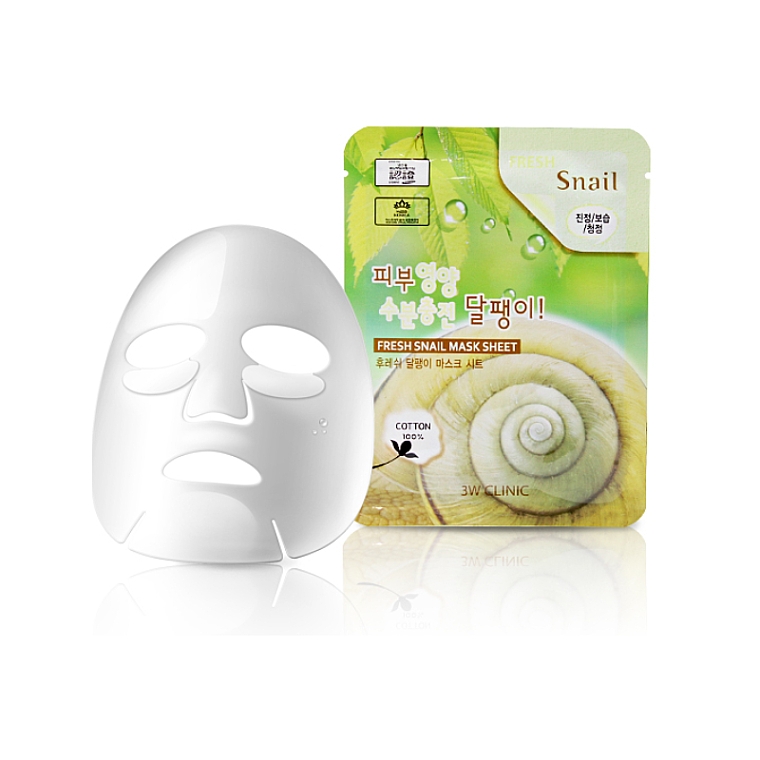 Відновлювальна маска з екстрактом равлика - 3W Clinic Fresh Snail Mask Sheet — фото N3