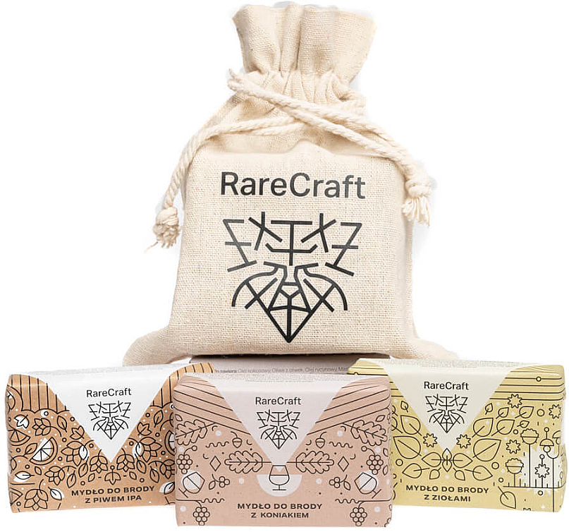 Набор мыла для бороды - RareCraft (soap/3x110g + bag) — фото N4