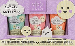 Парфумерія, косметика Набір "У дорогу з малюком" - Mades Cosmetics M|D|S Baby Care Tiny Travel Set (gel/50ml + b/cr/50ml + b/lot/50ml)