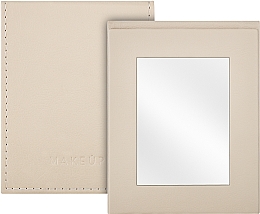 Зеркальце карманное раскладное, бежевое - MAKEUP Pocket Mirror Beige — фото N1