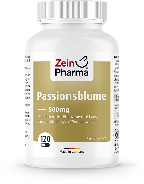 Пищевая добавка "Пассифлора", 500 мг, капсулы - ZeinPharma Passion Flower Capsules — фото N1