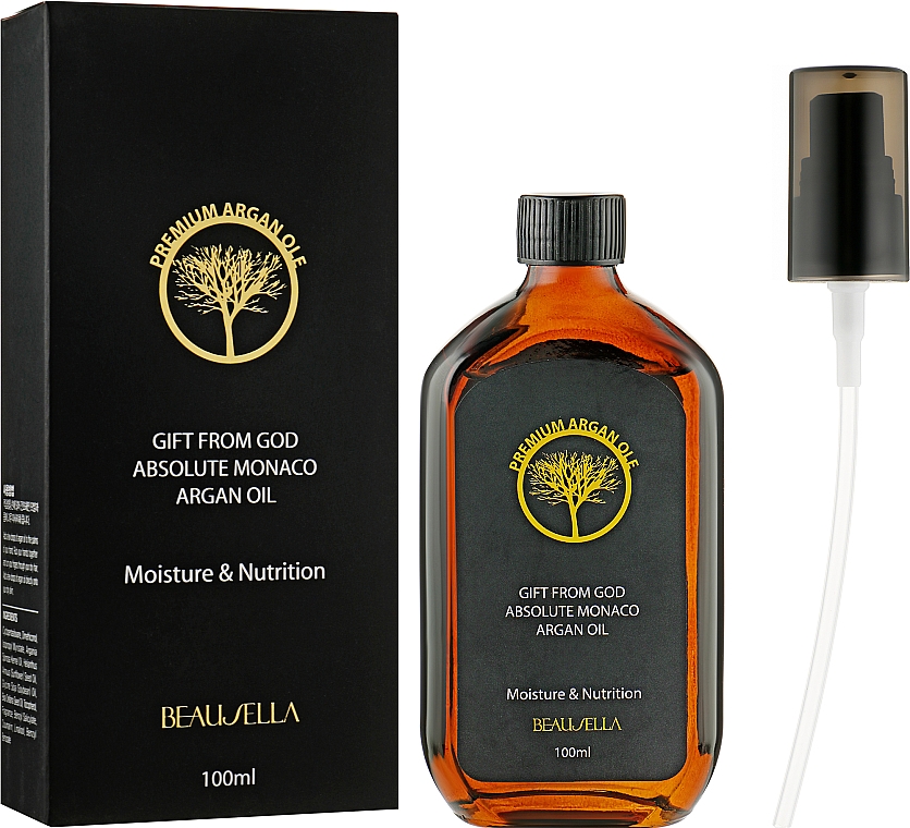 Арганова олія для обличчя, тіла та волосся - Beausella Absolute Monaco Argan Oil Moisture & Nutrition — фото N1