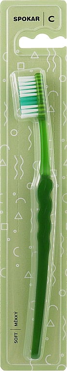 Зубная щетка "С", мягкая, зеленая - Spokar C