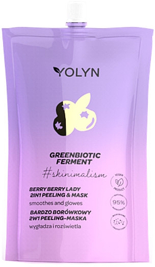 Пілінг-маска для обличчя "Чорниця" - Yolyn Berry Berry Lady 2 In 1 Peeeling-Mask — фото N1