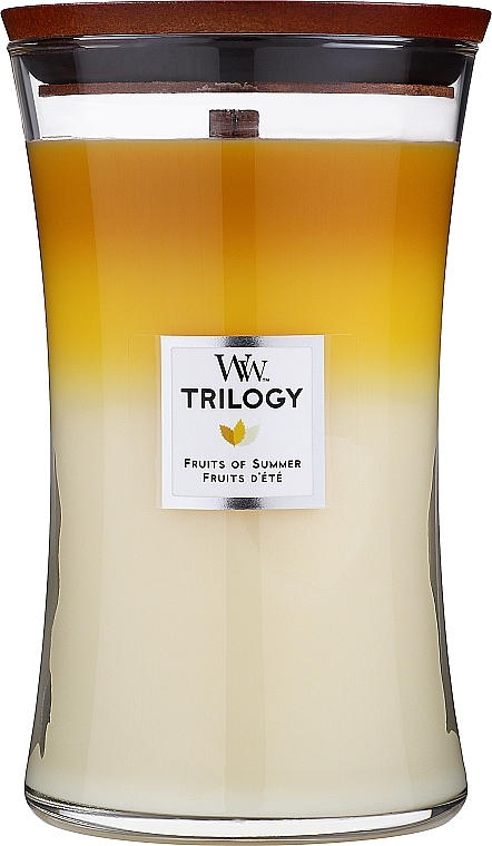 Ароматическая свеча с трехслойным ароматом - Woodwick Large Trilogy Fruits Of Summer — фото N1