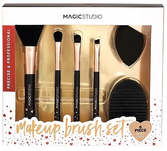 Набір пензлів для макіяжу і спонжів, 6 шт. - Magic Studio Make-Up Brush Set — фото N1