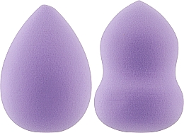 Набор спонжей для макияжа "Груша+капля" PF-71, фиолетовый - Puffic Fashion — фото N1