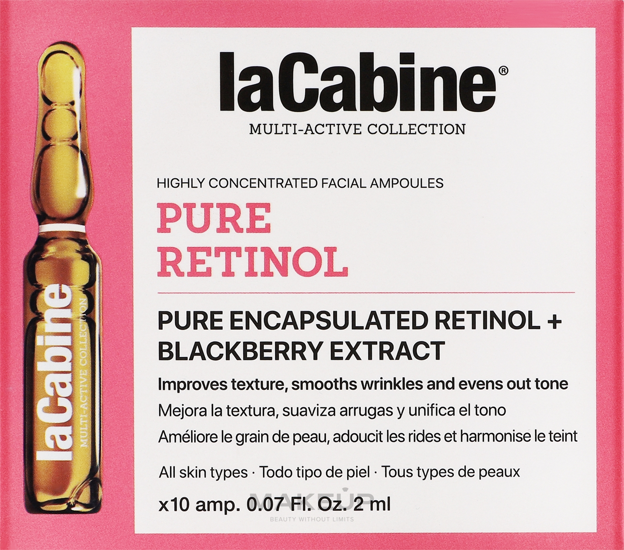Висококонцентровані ампули з ретинолом для покращення текстури шкіри обличчя - La Cabine Pure Retinol — фото 10x2ml