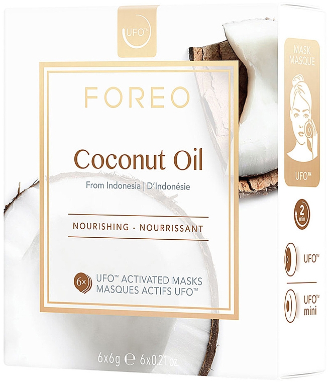 Питательная маска для лица Coconut Oil для UFO/UFO mini - Foreo Coconut Oil UFO/UFO mini Nourishing Face Mask for Dry Skin — фото N1