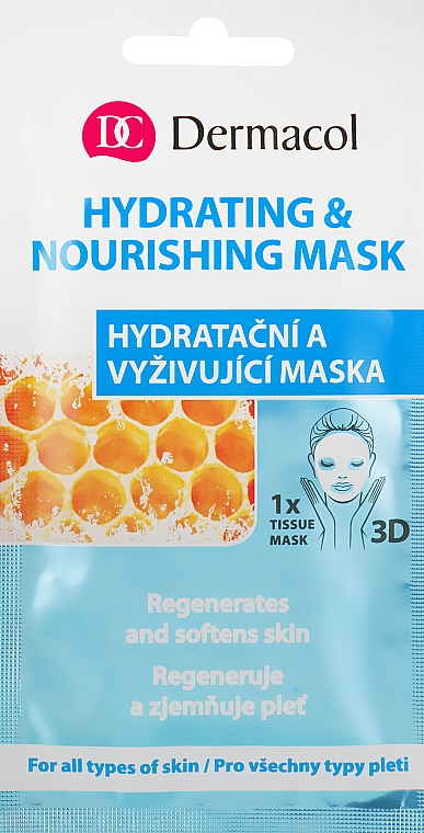 Тканевая маска для лица - Dermacol 3D Hydrating And Nourishing Mask — фото N1