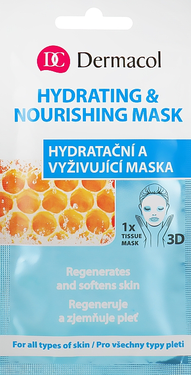 Тканинна маска для обличчя - Dermacol 3D Hydrating And Nourishing Mask — фото N1