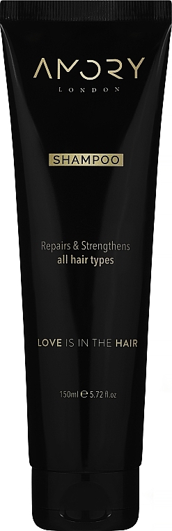 Восстанавливающий и укрепляющий шампунь для всех типов волос, не содержащий сульфатов - Amory London Shampoo Repairs & Strengthens All Hair Types — фото N1