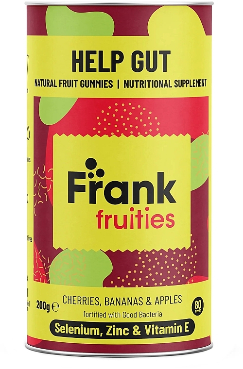 Пищевая добавка для улучшения здоровья кишечника - Frank Fruities Help Gut Natural Fruit Gummies — фото N1