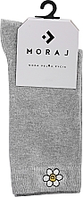 Носки женские длинные "Ромашка", серые - Moraj — фото N1