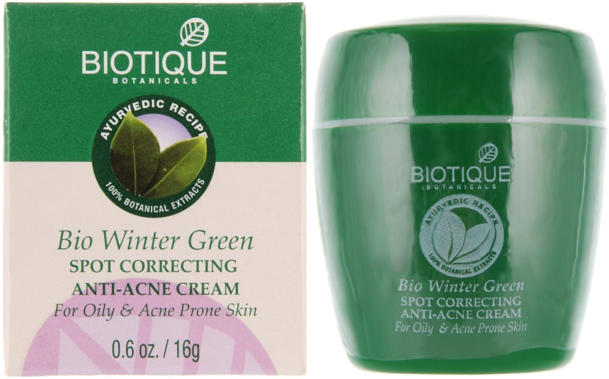 Крем для лечения прыщей и угрей - Biotique Winter Green Anti-Acne Cream