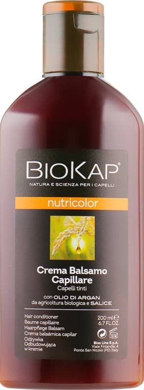 Кондиціонер-бальзам для фарбованого волосся - BiosLine Biokap Nutricolor — фото N2