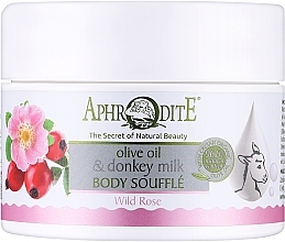 Суфле для тела "Дикая роза" - Aphrodite Olive Oil & Donkey Milk Body Souffle Wild Rose — фото N1