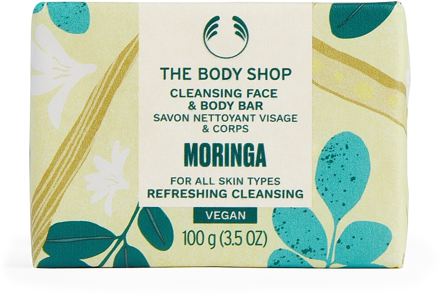 Мило для обличчя і тіла "Морінга" - The Body Shop Moringa Oil Soap — фото N1